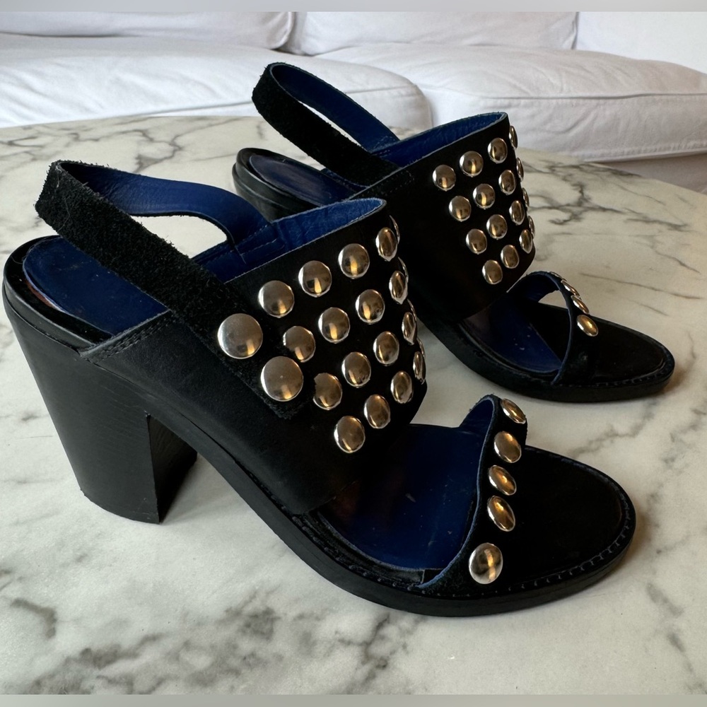 Diésel black gold  label studded heels